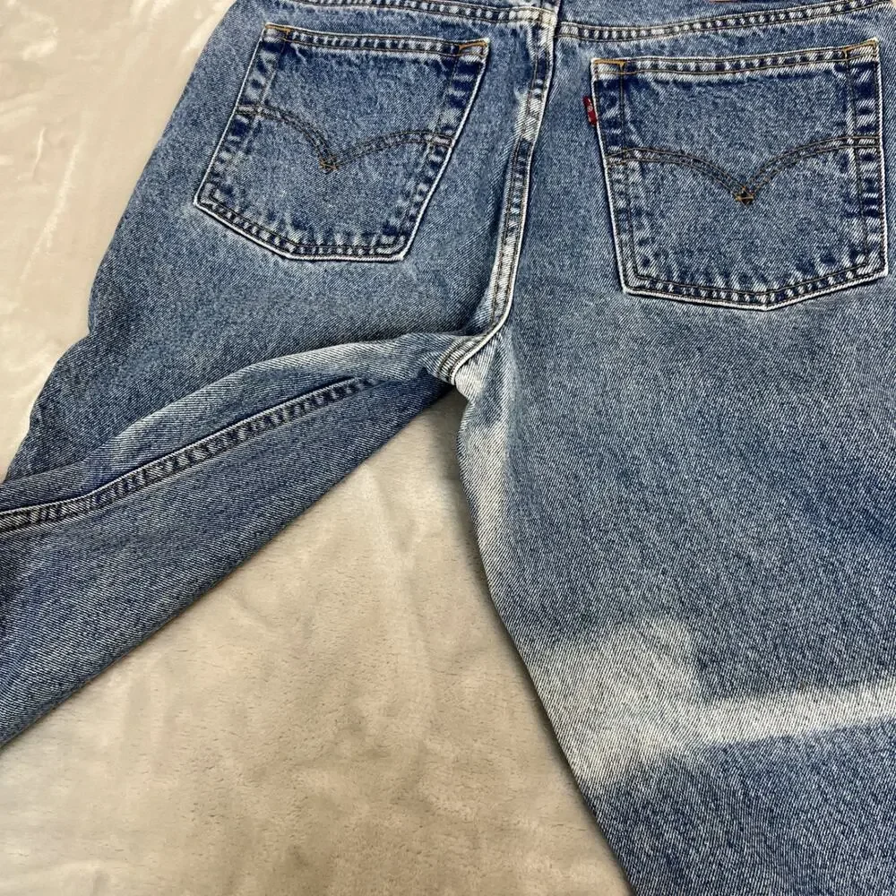 VTG Levis 512 Jeans Womens 10 Blue Denim Slim Fit Straight Leg‎ Bleached Grunge